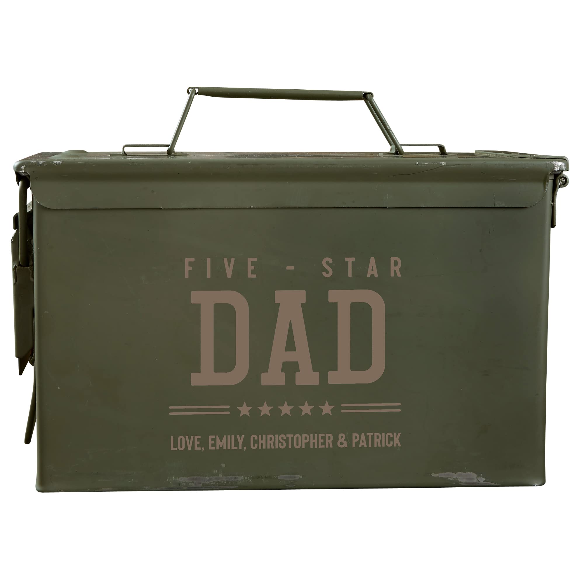 Personalized Five Star Dad Ammo Can - Military Surplus 30 Cal Ammo Box With Custom Text