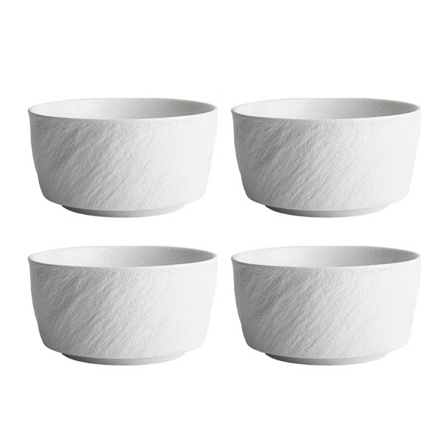 YTSMZX Large Soup Bowls Set of 4 Ceramic Bowls for Kitchen Deep Bowls for Cereal Salad Fruits Noodle Dishwasher Microwave Safe Easy Clean,450ml,White