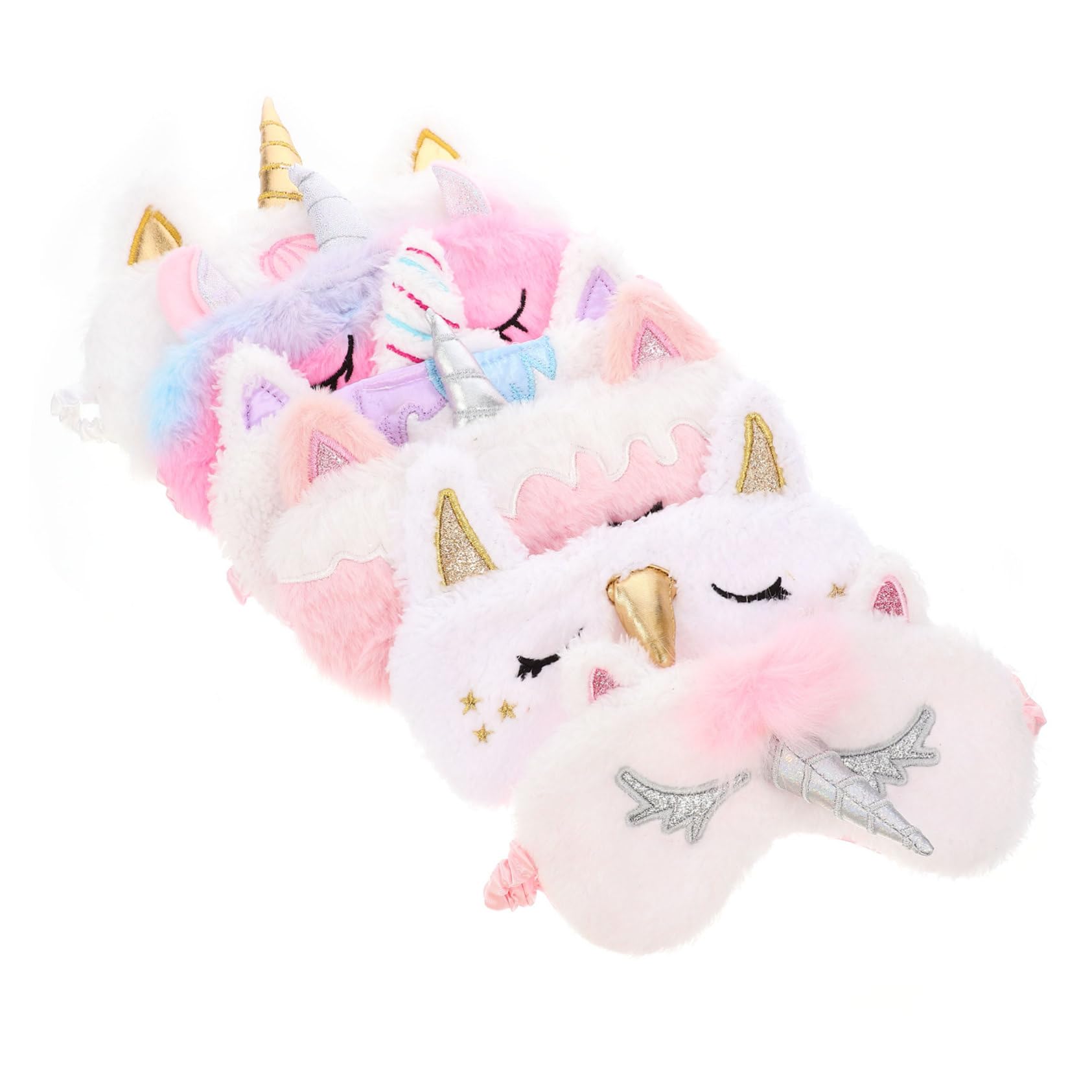 Beavorty 2 Sätze Einhorn Augenklappe Schlafmaske Mit Kopfhörern Augenklappen Schlafaugenabdeckungen Für Reisen Schlafen Gesicht Schlafmaske Aus Seide Ohrstöpsel Satin 6 Stücke * 2