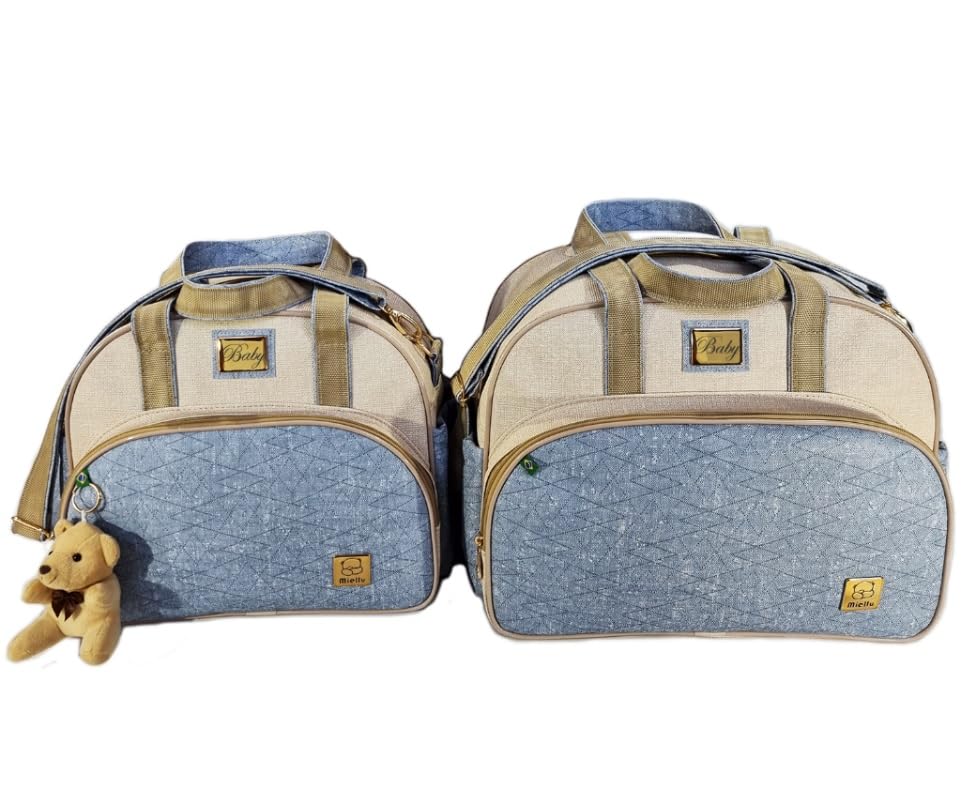 Kit Bolsa Maternidade Menina Menino Miellu + Trocador - Linha Jeans