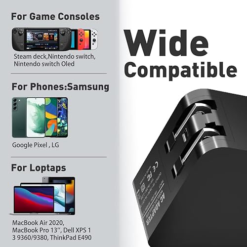 Miniatura 4 de Cargador para cubierta de vapor y interruptor de Nintedno Cargador de cubierta de vapor compatible con modo de TV de base de vapor Adaptador de