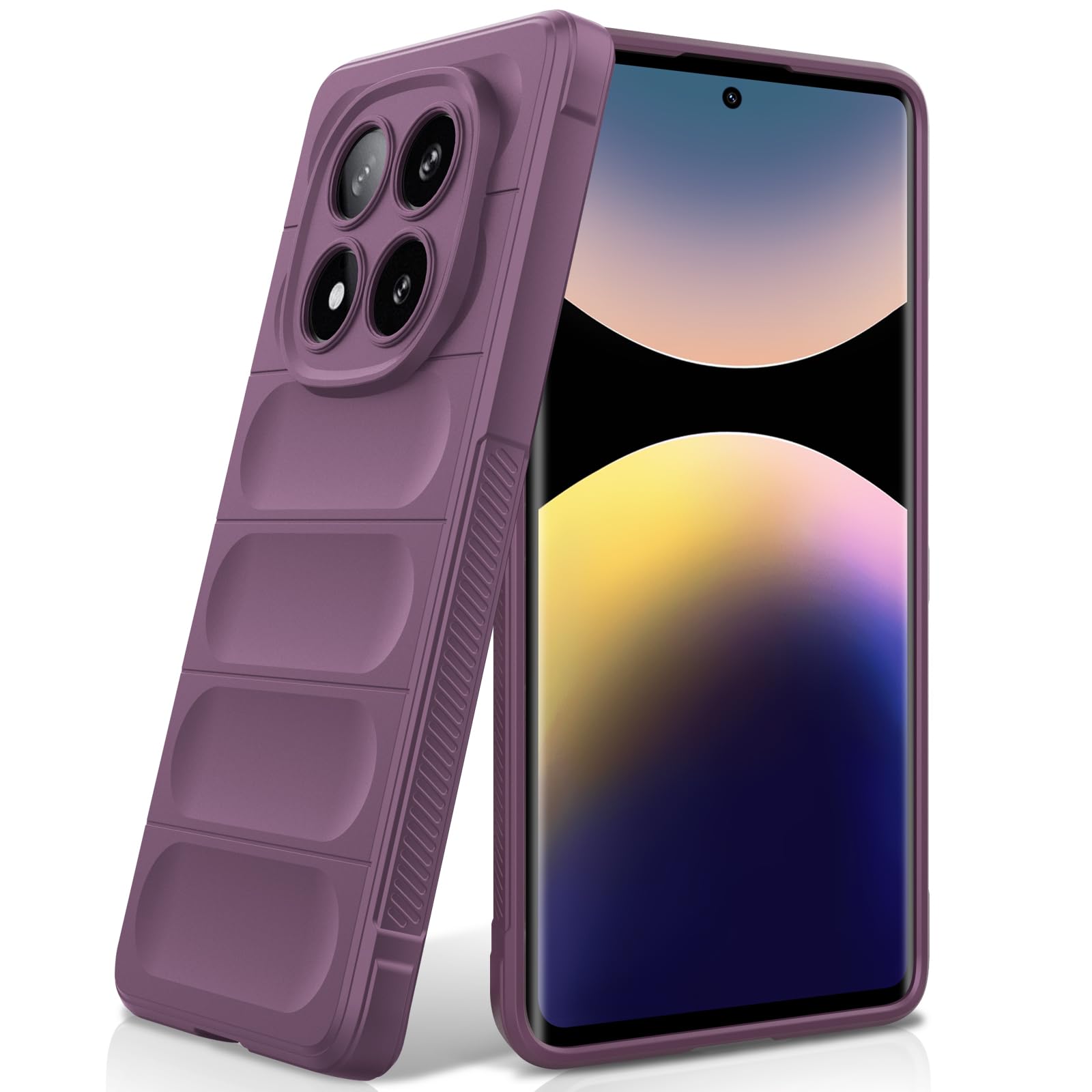 Funda compatible con Xiaomi Redmi Note 14 Pro 5G/Poco X7 5G, resistente a los golpes, patrón ondulado resistente a los arañazos, forro de microfibra suave, protección integral con protección
