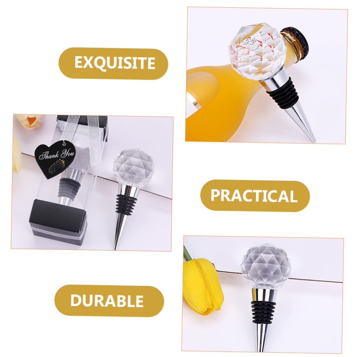 MAGICLULU Set Di 6 Tappi Per Bottiglie Di Vino in Legno Di