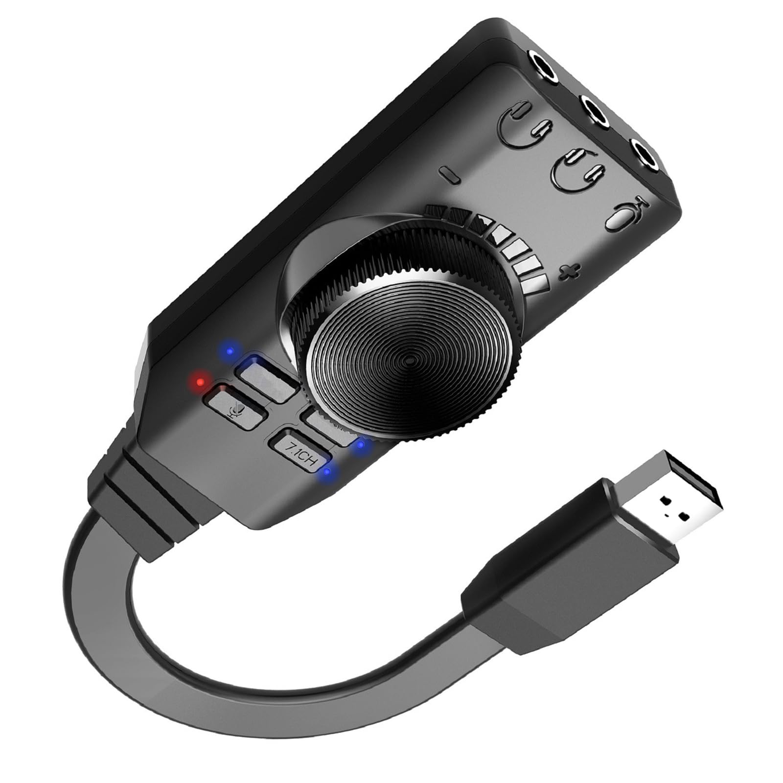 MOUDOAUER USB 2.0/ Mic/Line/SPDIF Sound Card Stereo Sound Card Converter Multi-port 3.5mm AUX Microphone Jack for PC Laptop Desktop-image-5