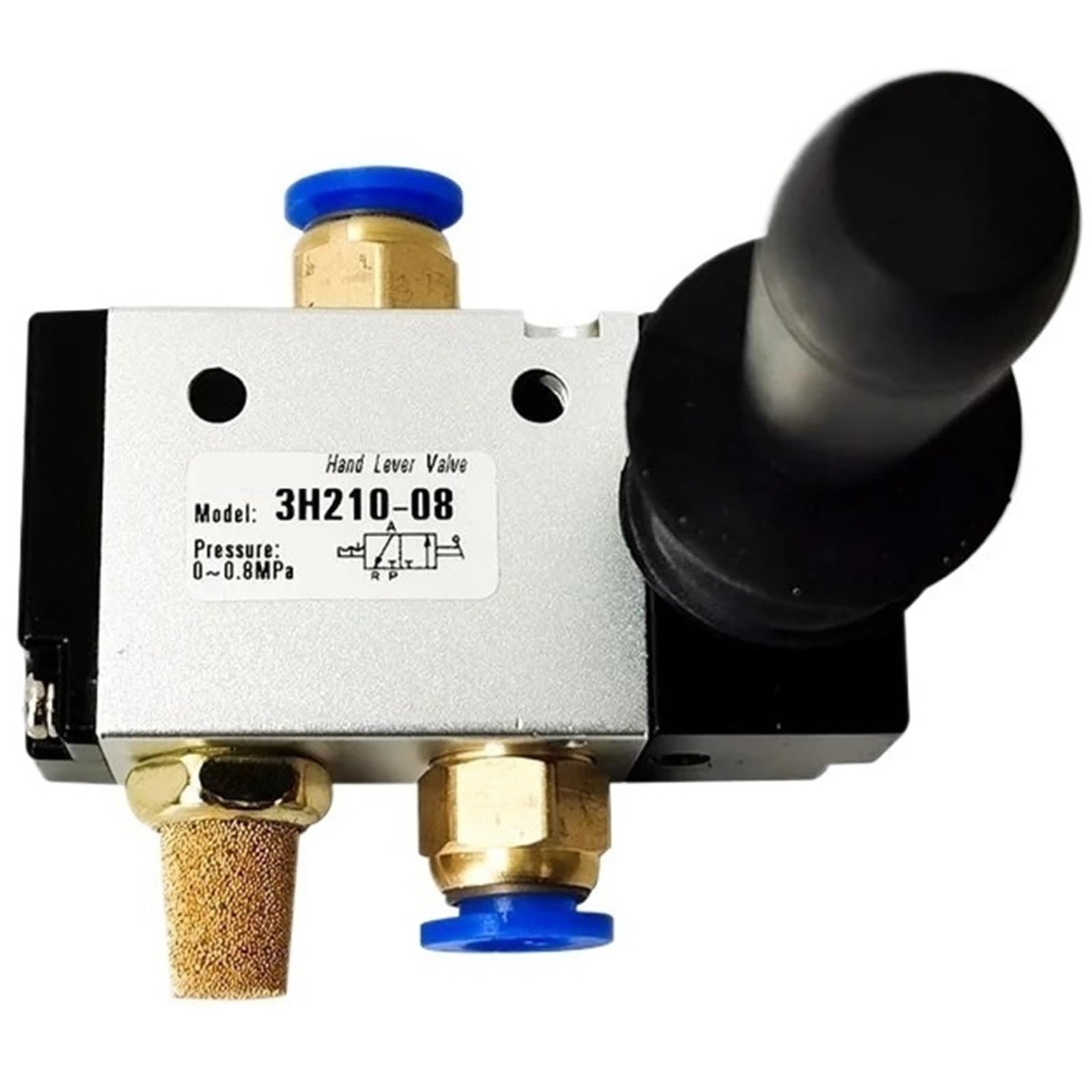 Vanne pneumatique mécanique étanche 3H310-10 avec levier à bascule et raccords 10mm