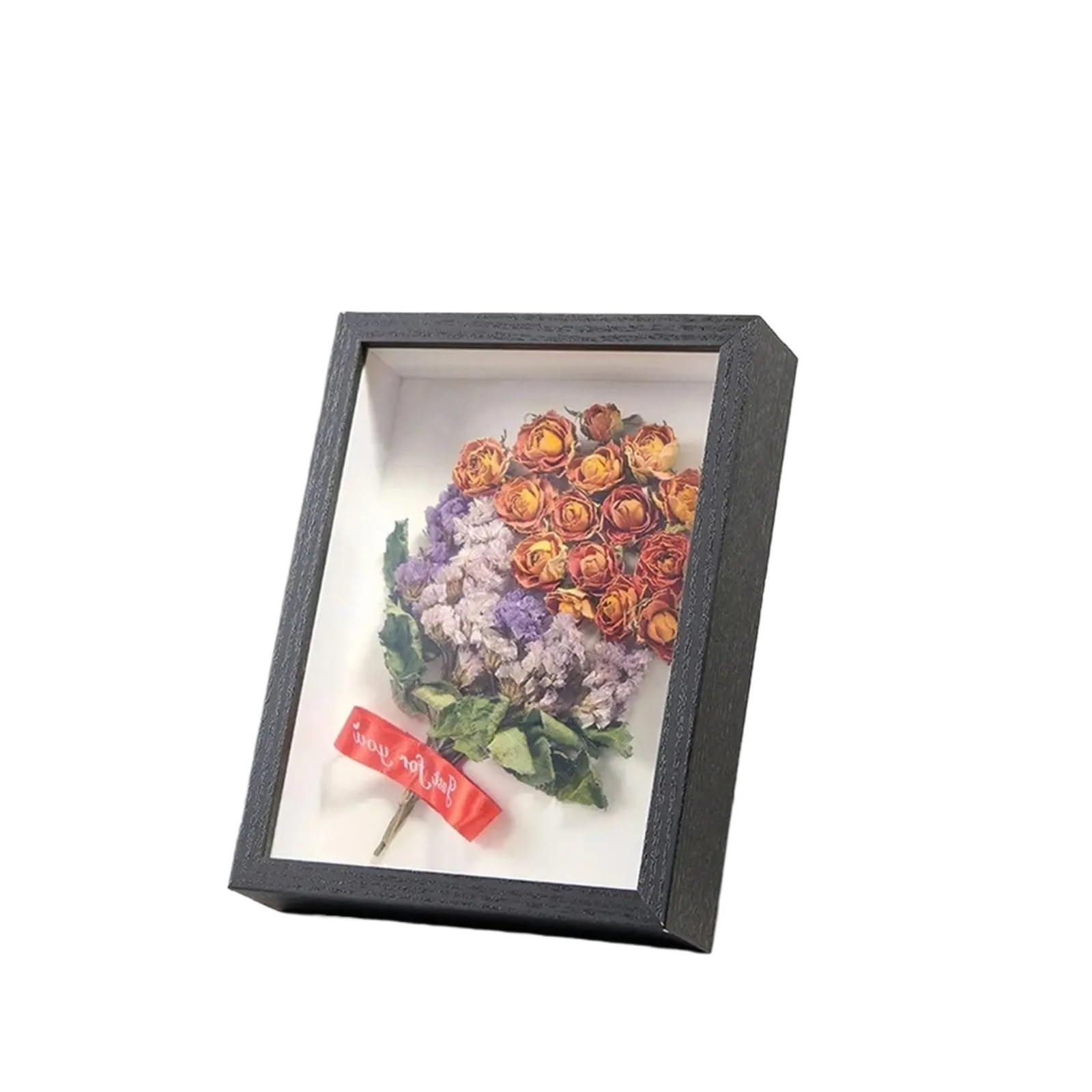 2PCS Wood Shadow Box Frame Dried Flower Display Case Tabletop Wall Hanging, Shadowbox For Memorabilia Wedding Photos for Tabletop and Wall(Black)