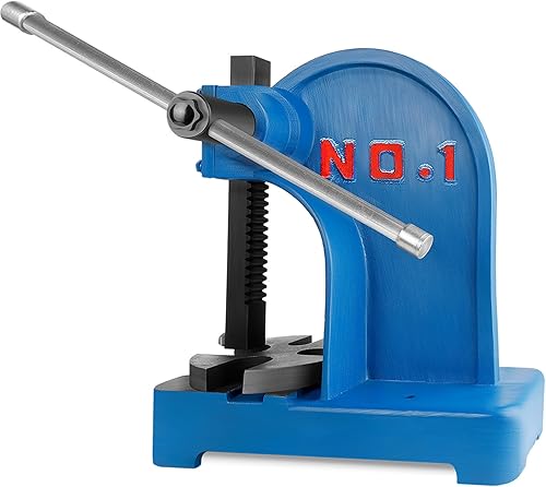 Prensa manual de eje de 1 tonelada, prensa de eje de altura máxima de 5.5 pulgadas, prensa manual de hierro fundido resistente de metal para mesa,