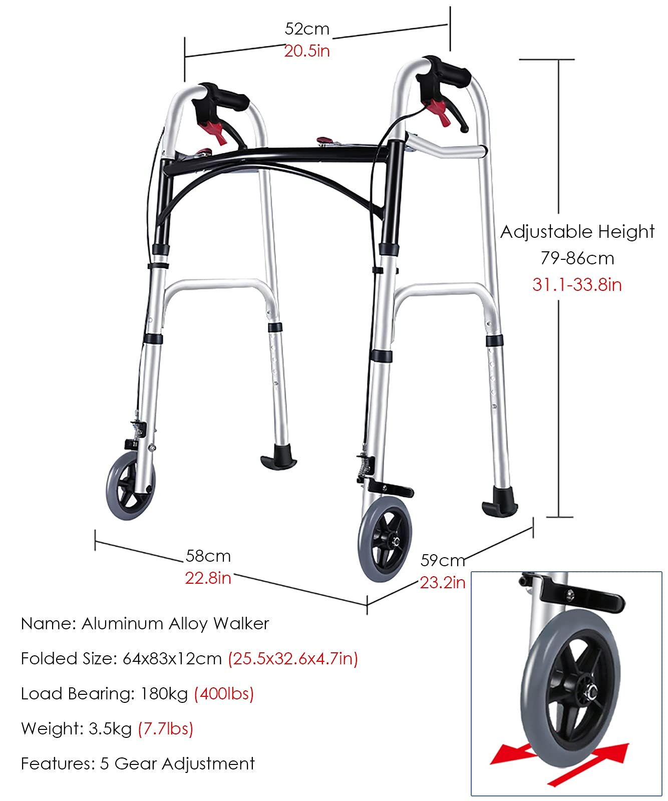 Andador móvil de 6 ruedas para niños con parálisis cerebral, necesidades de movilidad, equipo de asistencia con asiento para apoyo y movilidad (andador)