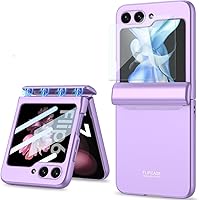 Vista 11 de Protección magnética de bisagra y funda protectora de cámara de lente integrada para Samsung Galaxy Z Flip 4 (negro)