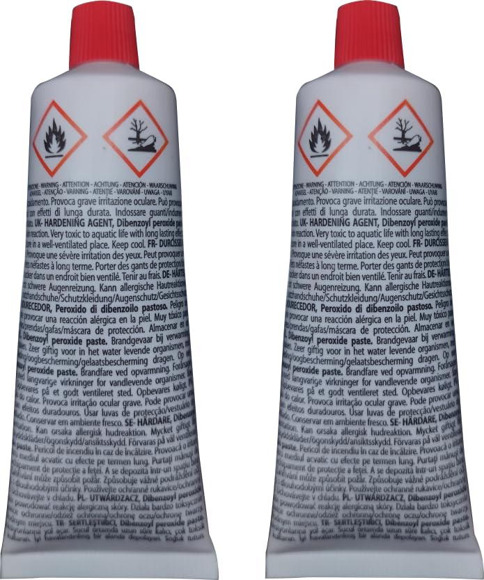 Tubo Rojo Endurecedor Para Rellenos De Carrocería (2 Unidades, 50 Gramos)