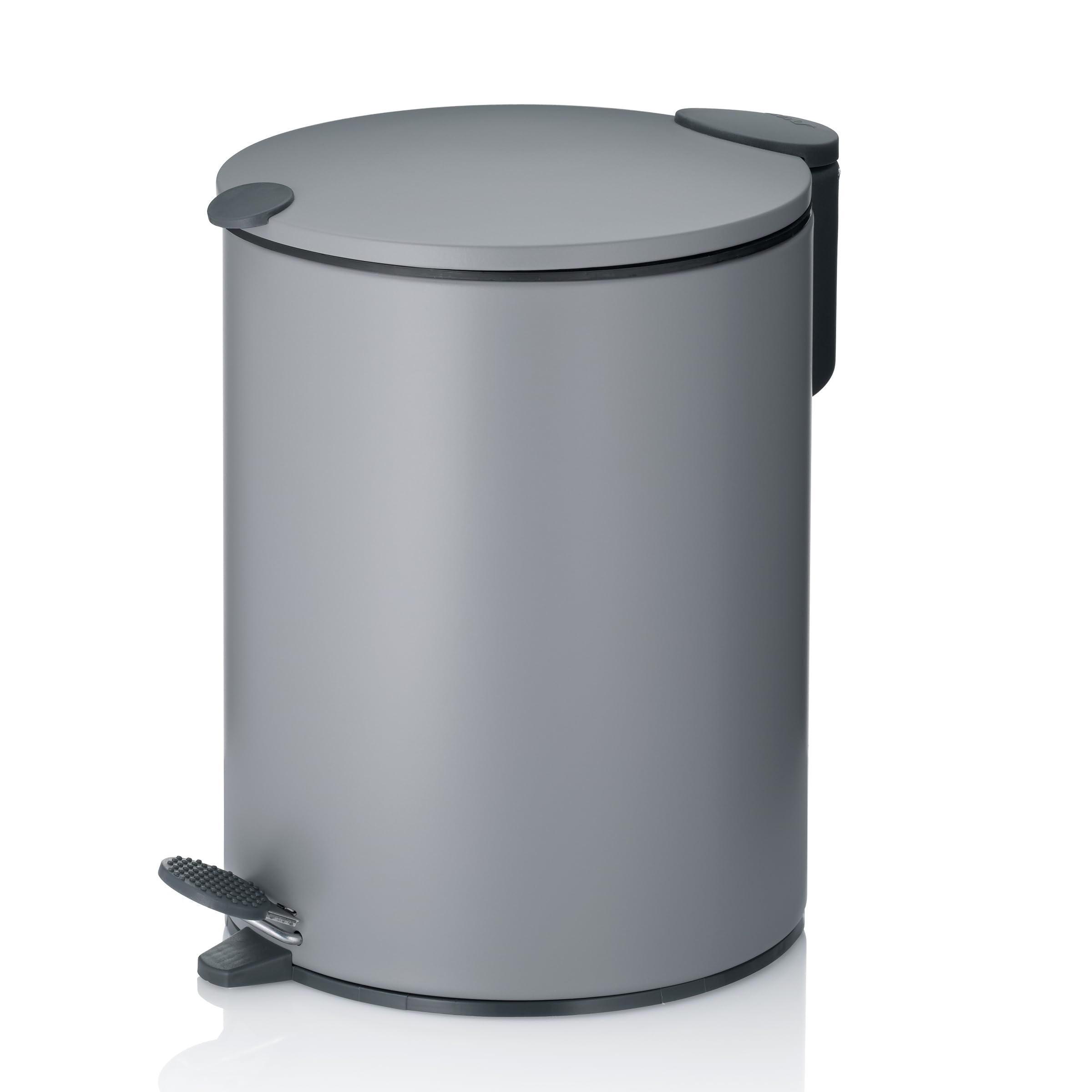 kela Cosmetic Bin 5 L Light Grey Matt, Silent-Close Lid, Pedal Bin Bathroom Bin, Bathroom Bin with Inner Bucket and Carry Handle