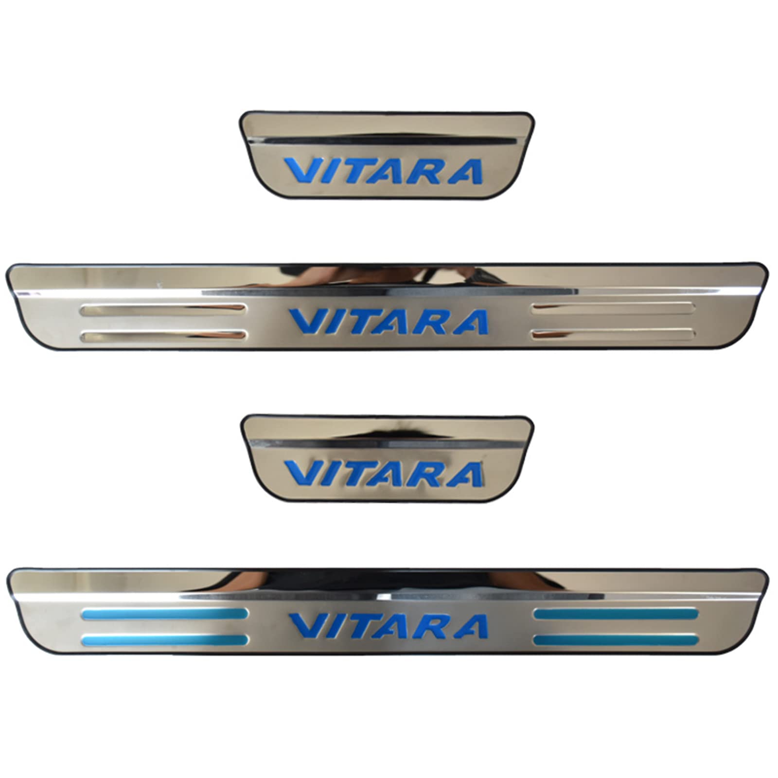 4 Pezzi Soglia Porta Battitacco per Suzuki Vitara 2015-2021, Acciaio Inossidabile Esterno Batticalcagno Prevenire L'Usura Previene Graffi Protezione Accessori Decorativi