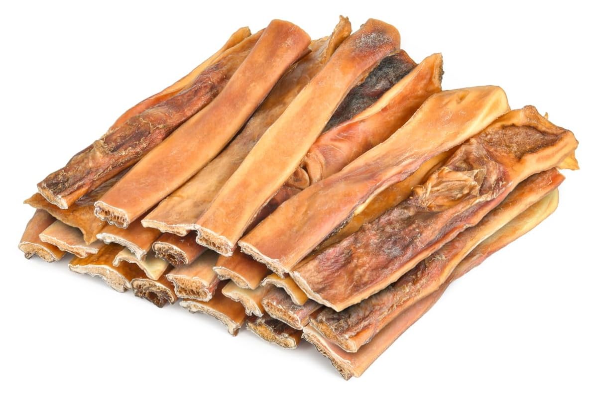 Kaureks Natur Hundeleckerlies, Rinderkopfhaut Premium 2 kg ca. 25-30 cm Kopfhaut Stangen für Hunde, wie Rinderknochen