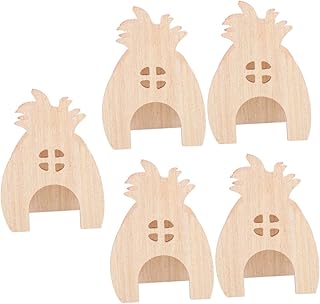 Didiseaon 5 Pçs Hamster Esconderijo Casa Cama De Hamster Casa De Hamster De Madeira Esconderijo Cabana De Madeira Hamster Cabana De Hamster Casa Rato Refúgio Mini Brinquedo Hamster