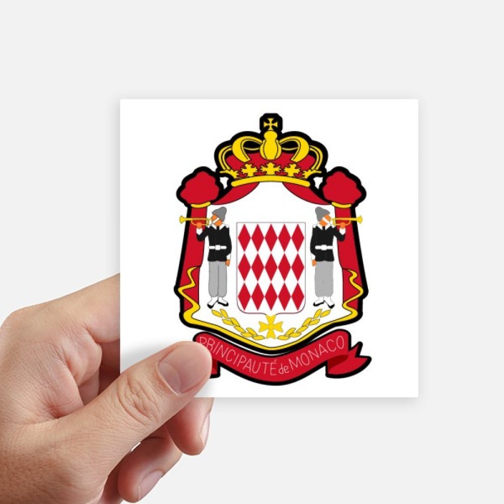 Sticker Monaco de 10 cm pour masquer les rayures de valise et personnaliser un PC