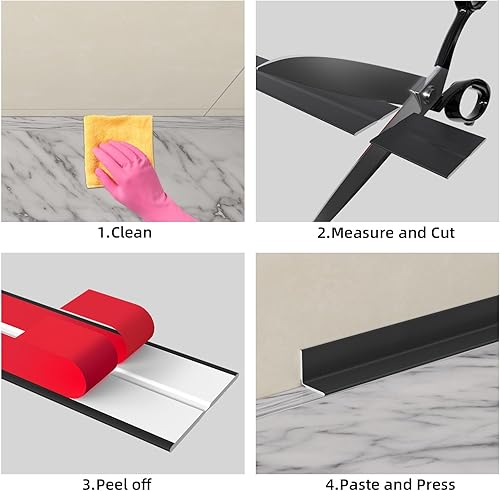 Miniatura 4 de Pluden Protector de esquina de pared, moldura de pared para despegar y pegar, protector de esquina de pared autoadhesivo y protector de borde,