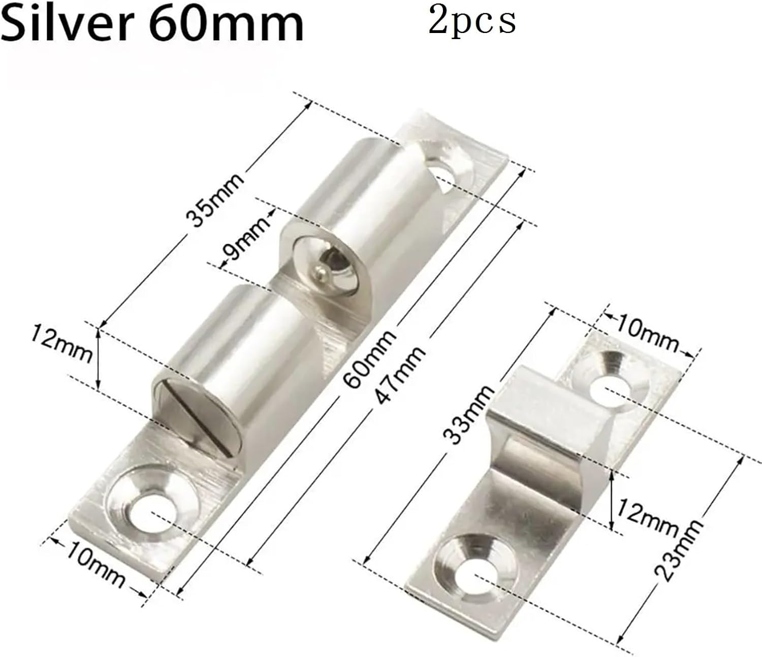 16Pcs Closet Tension Latch Bead Lock Brass Copper Double Spring Steel Ball Door Bumper Hardware Fittings Damper Buffer Door Catch