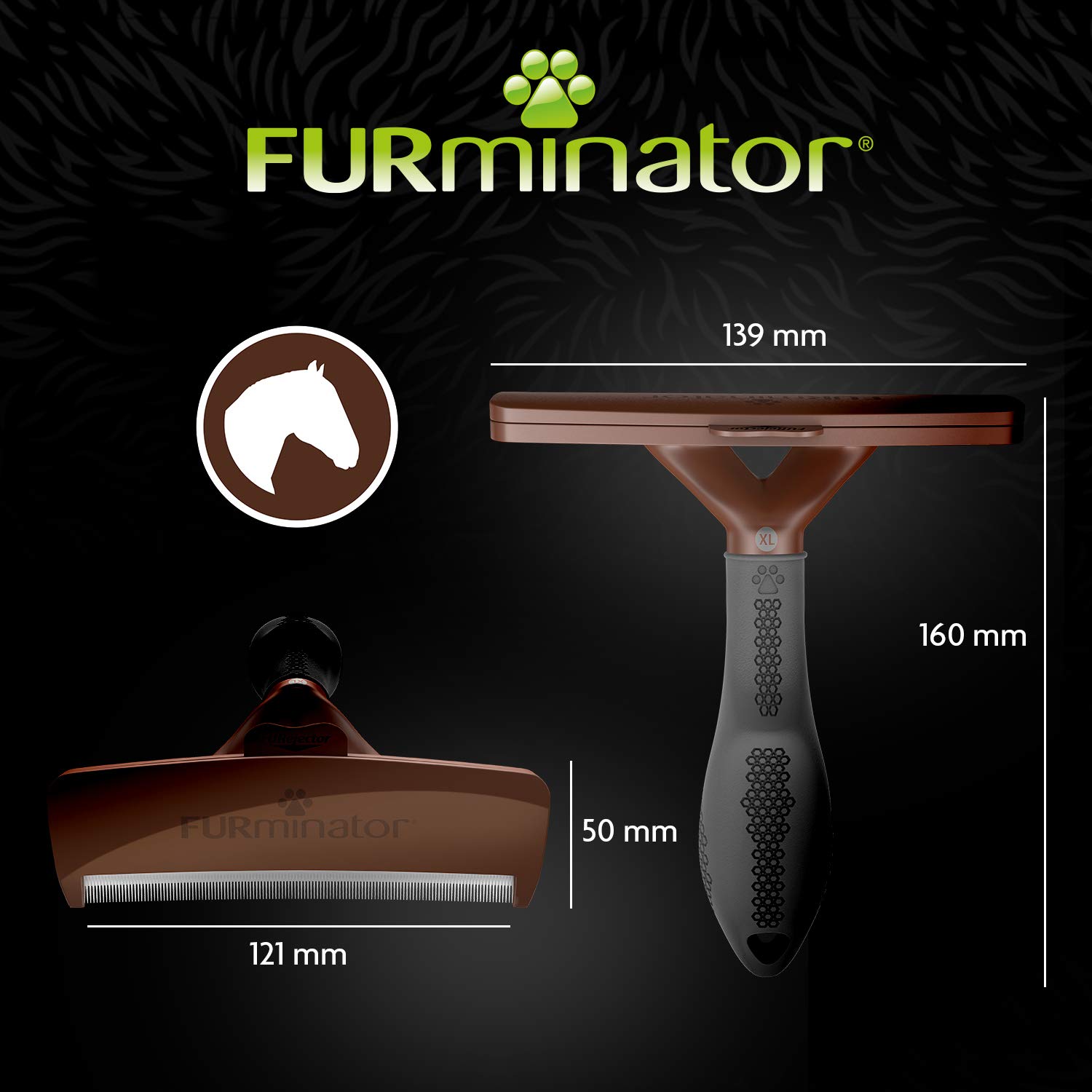 FURminator deShedding Tool Cavalli - Spazzola/striglia per cavalli per una rimozione completa del sottopelo - Design migliorato (unisex)