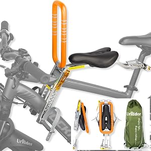 UrRider Child Bike Seat, Front Mount Kids Bike Seat,Fit Mountain Bikes, Cruiser Bikes, Folding Bikes, Ultra Light,Portable, Tool-Free, Quick-Release,Toddler Bike Seat for 2-6 Years(up to 60lbs)