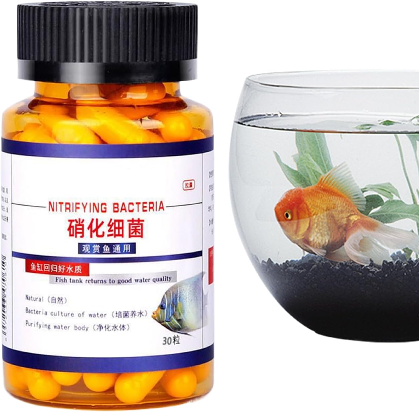 Water Purification Tablets for Fish Aquarium | 30X Water Purifying Tablets | Safe and Effective Pills, Rapid Fish Tank Cleaner for Turbidity Removal