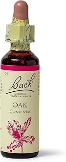 Bach Original Flower Remedies (Oak) Find Joy & Hope, Have Endurance, Emotional Wellness, Natural Flower Essence, 20ml