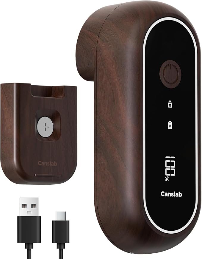 Electric Can Opener - Walnut Wood Pattern