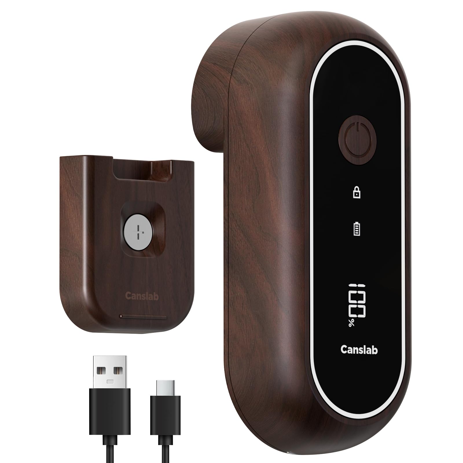 Canslab Turbo Ouvre-boîte électrique rechargeable à arrêt automatique – Affichage LED de la batterie – Ouvre-boîte automatique USB pour cuisine pour personnes âgées souffrant d'arthrite – Ouvre-boîte