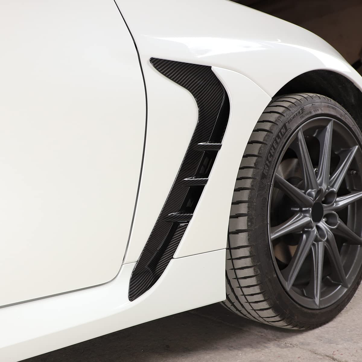 CHEAYAR Car Front Fender Side Air Flow Fender Vent Cover Trim Compatible for Subaru BRZ Scion FR-S Toyota GT86 Fender Side Vents Mesh ABS Sticker Hole Shark Grille 2022 Year (Carbon Fiber Style)