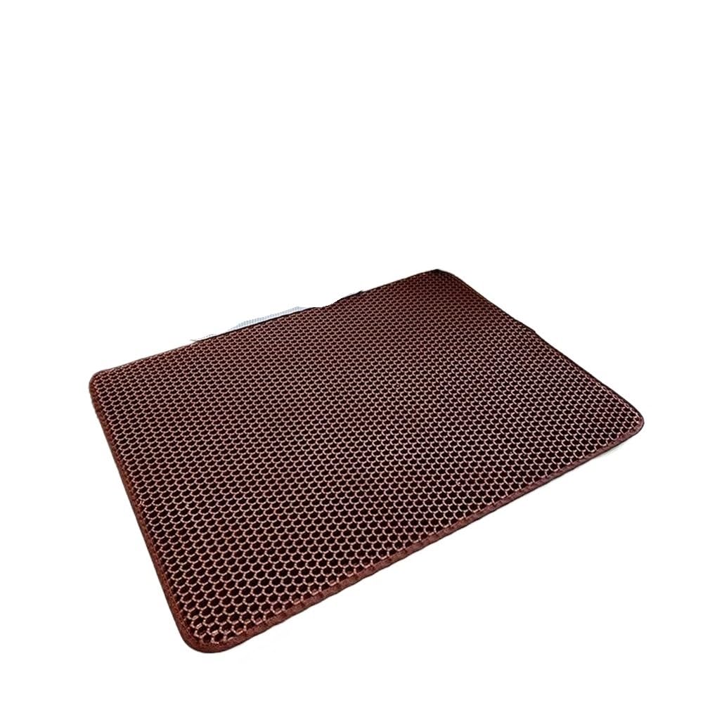 Double Layer Cat Litter Mat Cat Toilet Rug Litter Tray Sandboxes For Cat Litter Carpet Cat Litter Box Accessories(Coffee,40X50CM)