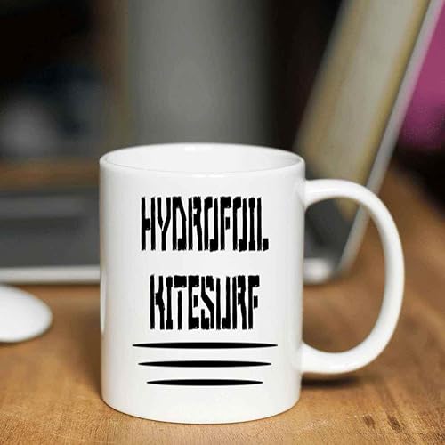Miniatura 3 de Inspirational Gift Stay Motivated During Winter Sports with This Hydrofoil Kitesurf - Quote Badge Design - 11 Oz White Ceramic Coffee Mug