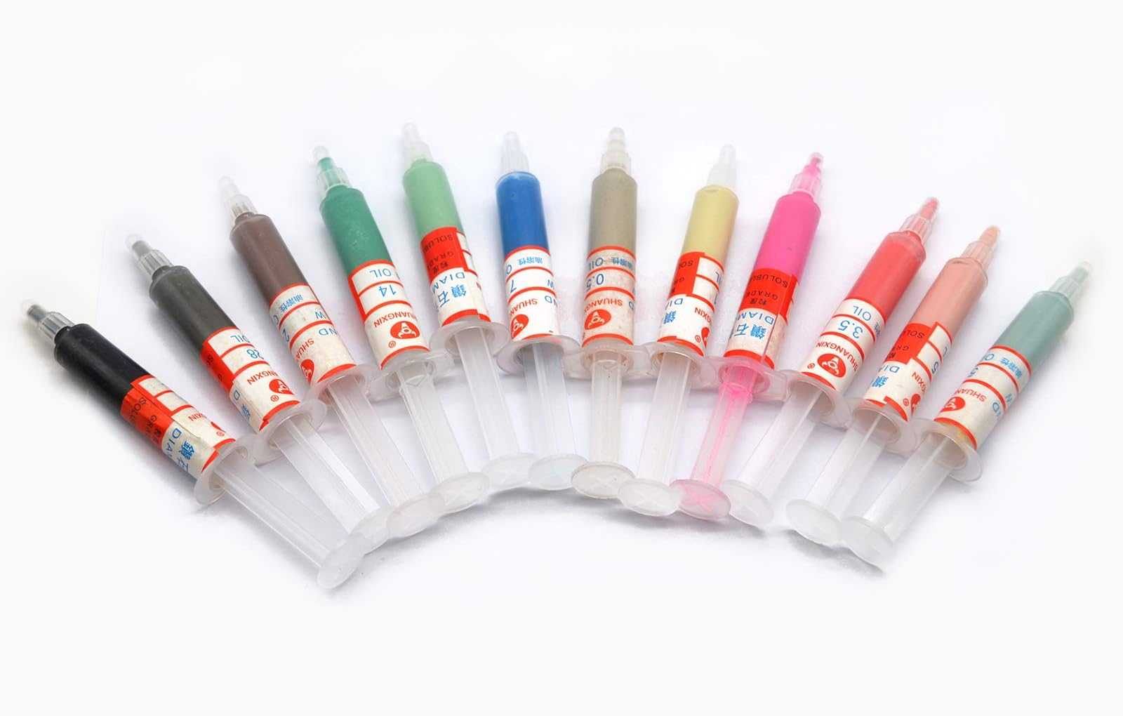 12pcs 5 Gram Diamond Lapping Paste Polishing Compound for Fine to Final Polishing, Grits 1000# 10000# 0.5-40 Micron