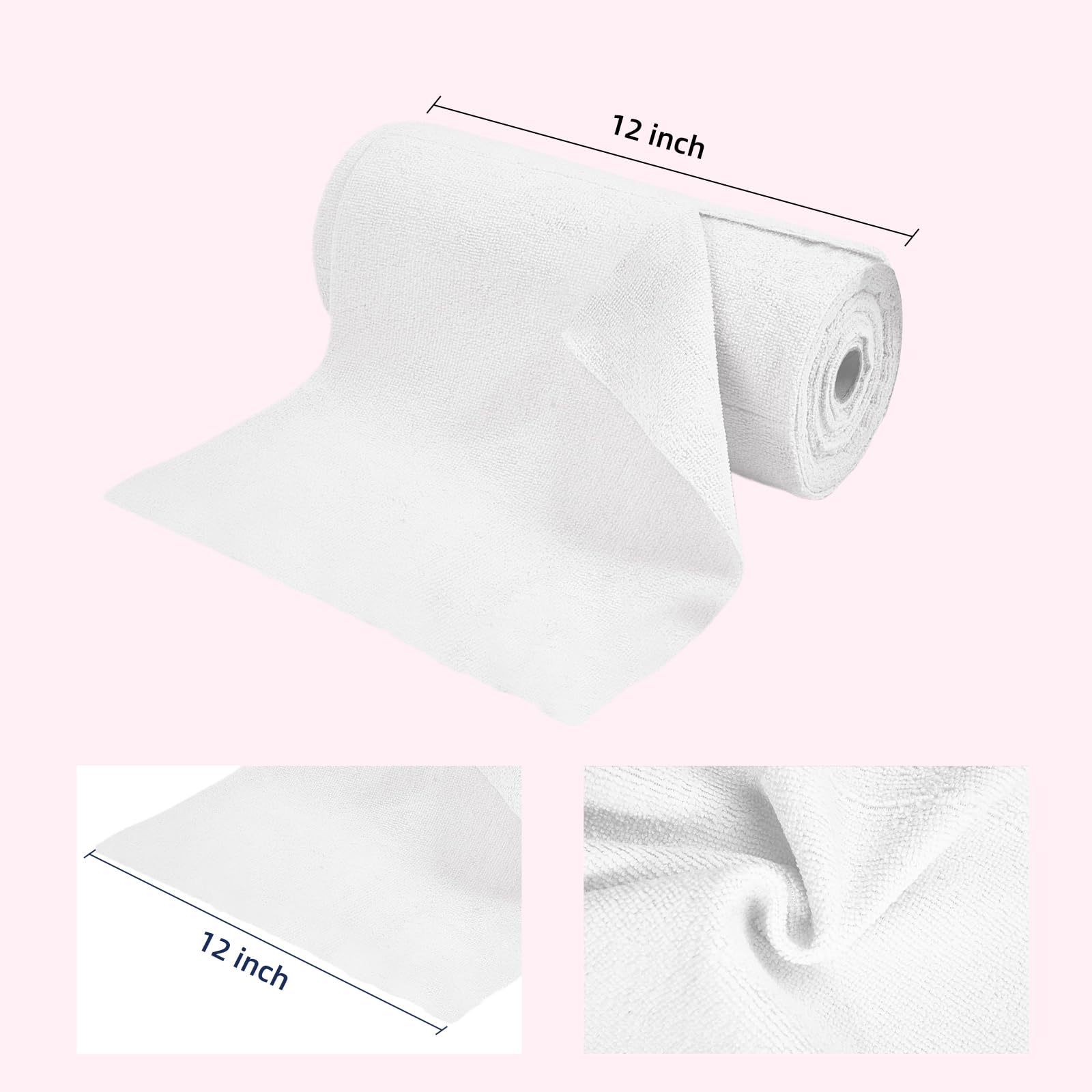 & PLUSH Rollo de paño de limpieza de microfibra, paquete de 85, toallas de microfibra extraíbles, 12 x 12 pulgadas, reutilizables, lavables, sin rayas, trapos de platos ultra absorbentes para coche