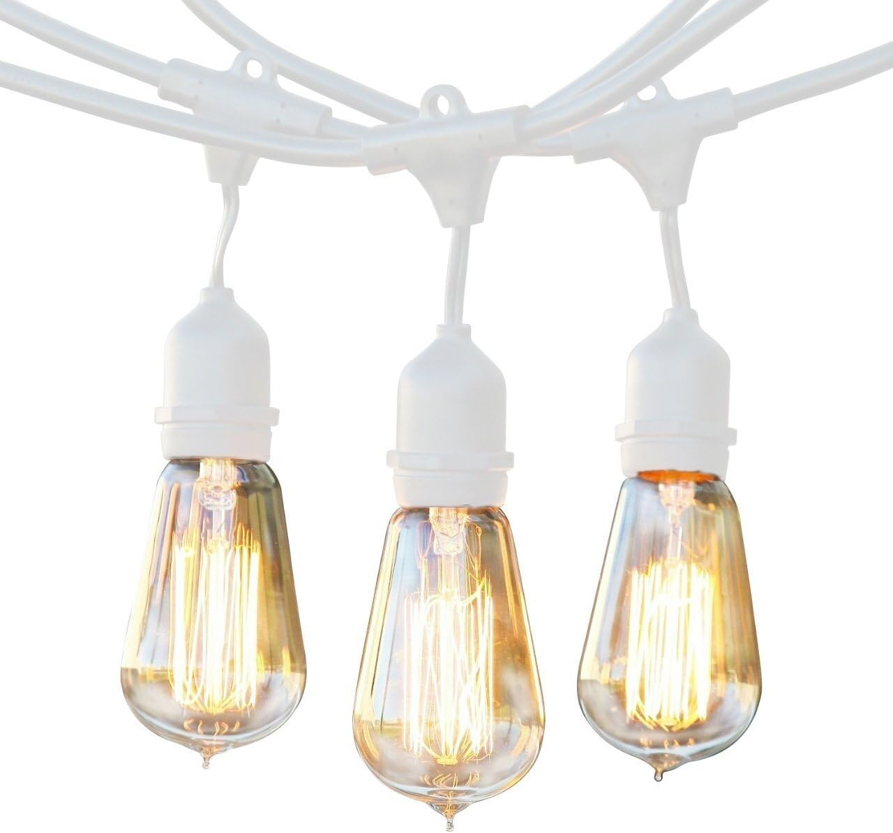 Black Friday 🔥 BrightechT- Ambience Pro Vintage Edition Outdoor Commercial String Lights with Nostalgic Edison Bulbs - 48 Feet String Light wit