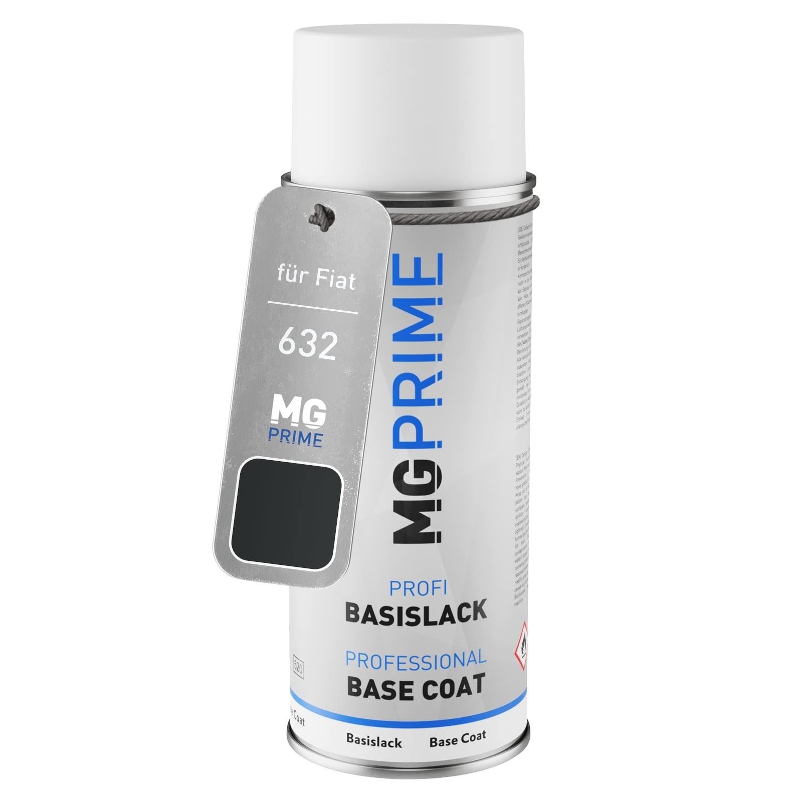 Mg Prime Nero Metallizzato Car Paint Spray Can For Fiat 632 /Schwarz Metallic Base Coat Spray Can 400Ml