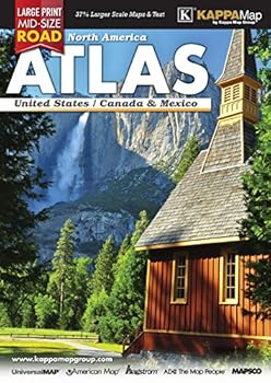 Map 2017 North America Mid-Size Large Print Road Atlas Book