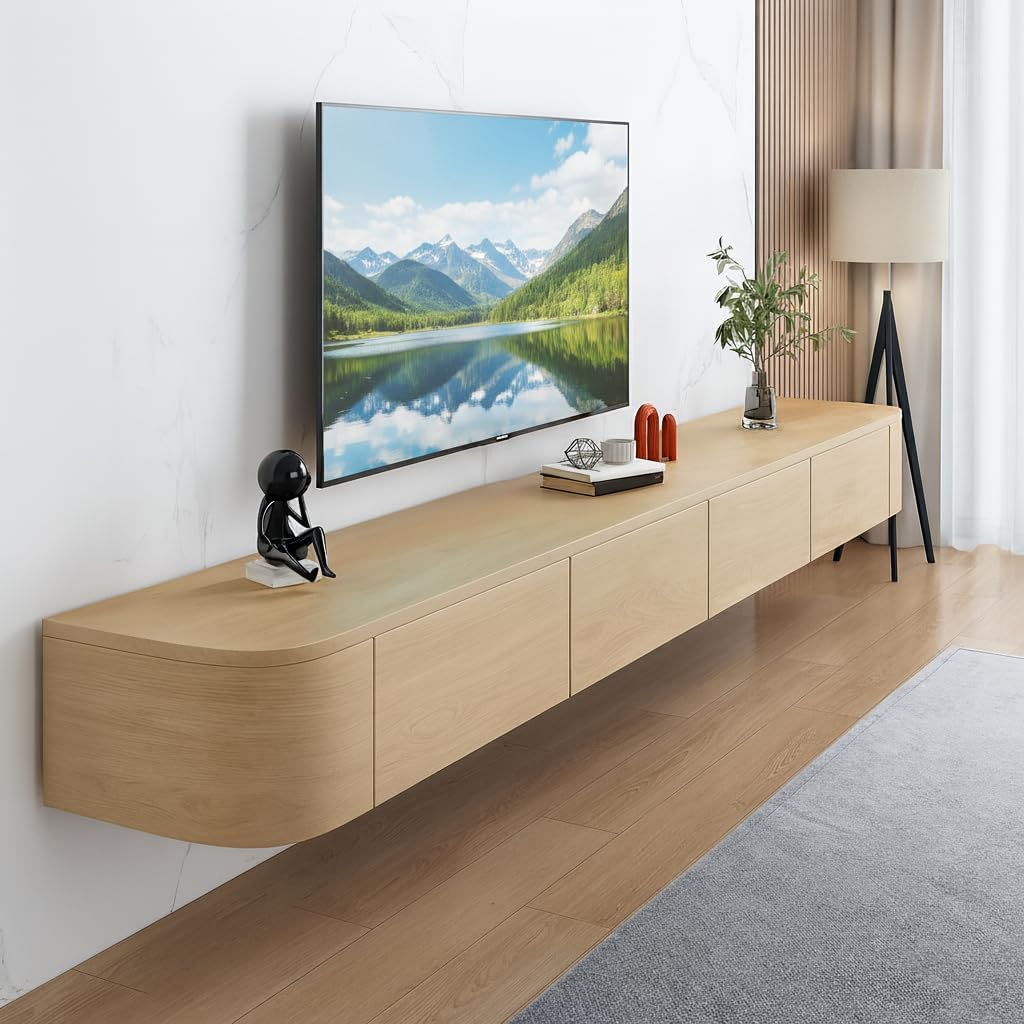 Floating TV Stand,47-118 Inch Wall Mounted TV Shelf,Modern Entertainment Center Media Console with Storage for Bedroom,Living Room (94.5")