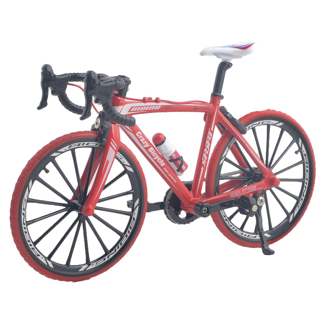 Ailejia Finger Racing Bicycle Mountain Bike Cake Topper Mini Dirt Bike  Model Cool Boy Toy (Racing Red)