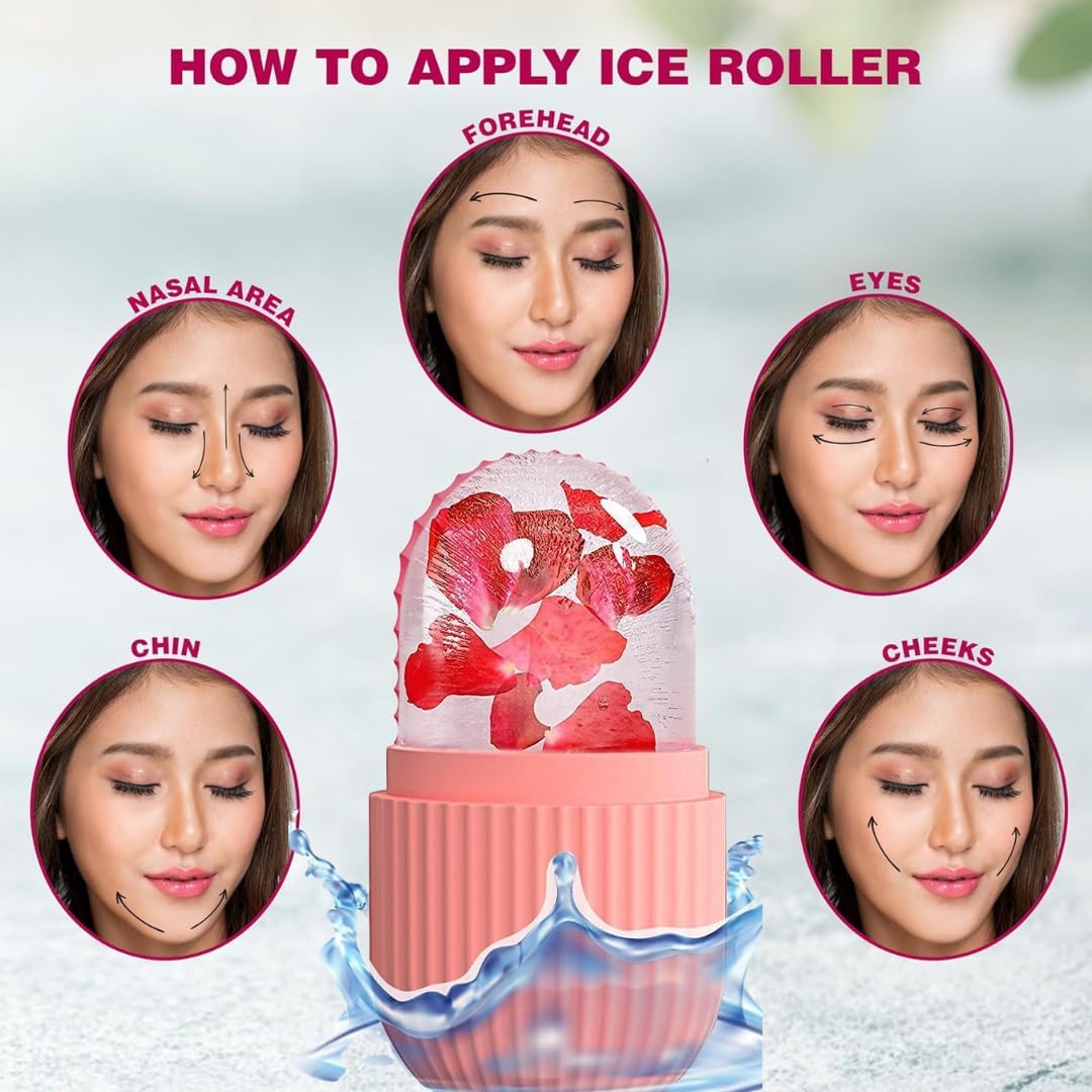 K2P Face Ice Roller for Men & Women – Reusable & Unbreakable Face Massager for Glowing Skin, Puffy Eyes & Relaxation – Ice Cube Roller for Skin Care (Multicolor) 2