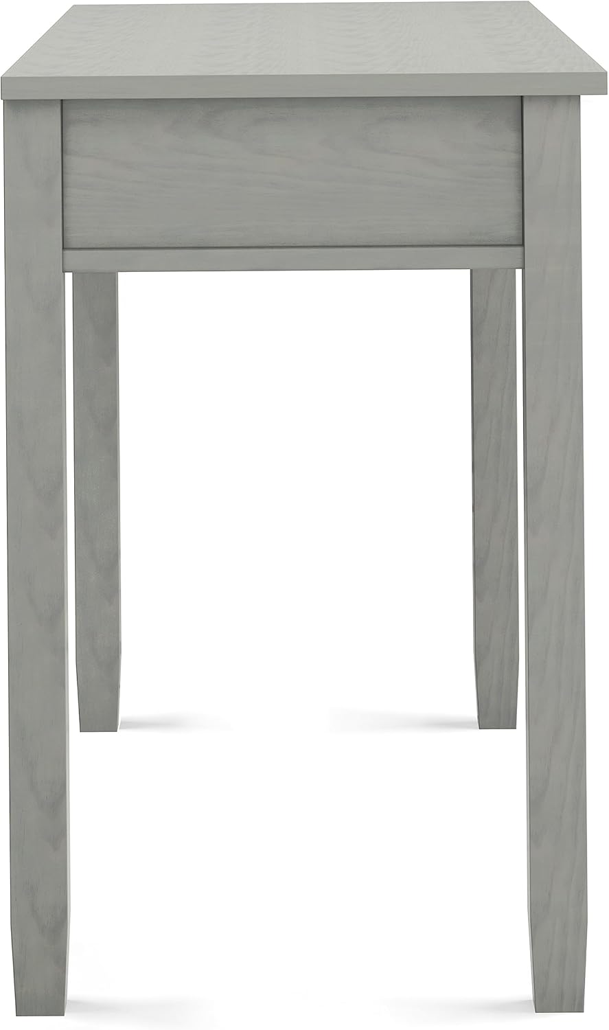 SIMPLIHOME Warm Shaker Desk - 48 Inch Wide Solid Wood Writing Desk in Fog Grey, Transitional Home Office Computer Table for Workspace or Study with Flip-Down Keyboard Tray and 2 Drawers