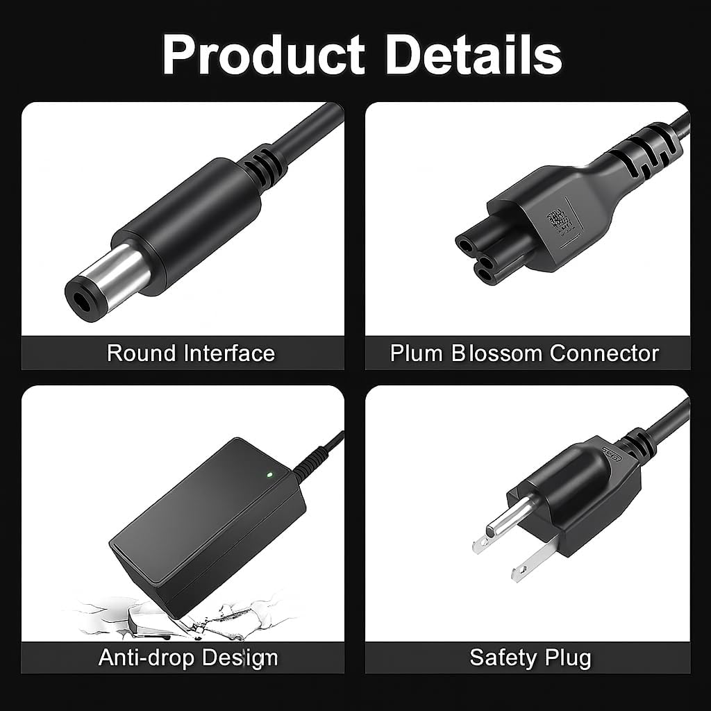 Power Cord Replacement for Peloton Bike PL-01 PLTN-RB1V1 RB1VO RB1VQ ATS050TP121 Exercise Bike, UL Listed Charger, 12V, Exceeds The Original Cable, 7.8FT