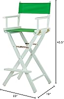 Vista 302 de Casual Home - Silla de director de 30 in, marco blanco, con lona color blanco, altura de barra