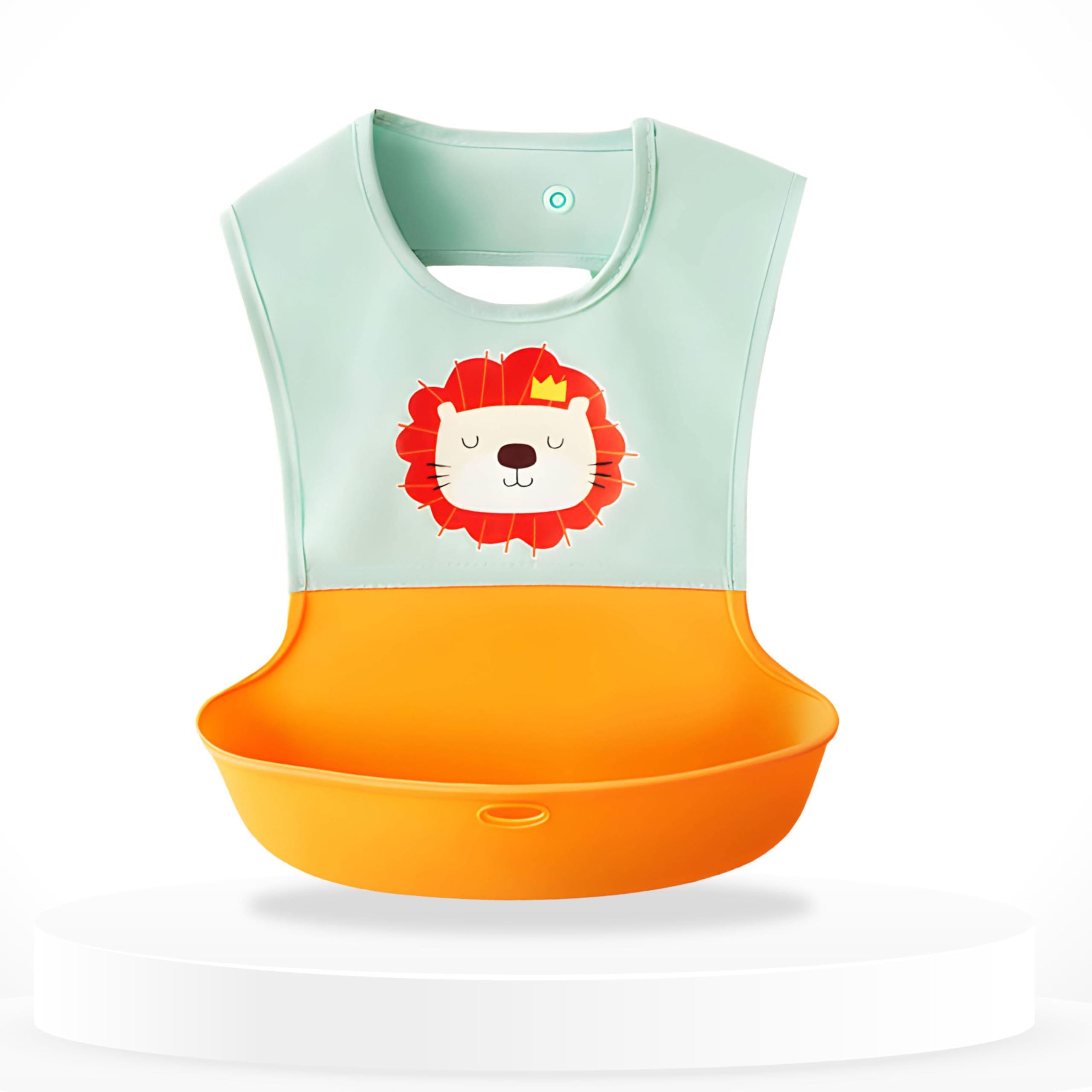 BEMBIKA Baby Feeding Essential Baby Feeding Bib Silicone Tableware Waterproof, Washable Lightweight And Ideal For Feeding Baby & Toddlers-(Lion Orange)-image-6