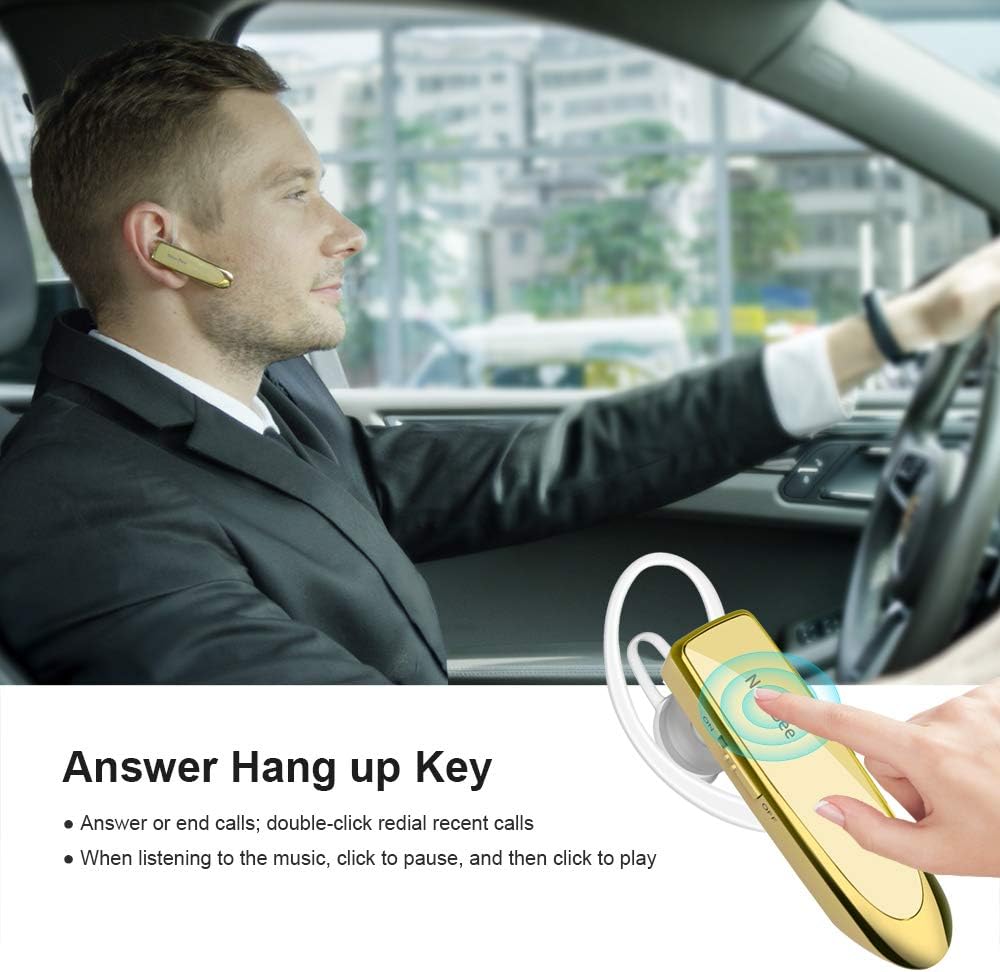 One-Day Sale: Up to 70% Off New bee Bluetooth Earpiece V5.0 Wireless Handsfree Headset 24 Hrs Driving Headset 60 Days Standby Time with Noise Cancelling Mic Headsetcase for iPhone Android Samsung Laptop Truck Driver, Gold Lowest Price New bee Bluetooth Earpiece V5.0 Wireless Handsfree Headset 24 Hrs Driving Headset 60 Days Standby Time with Noise Cancelling Mic Headsetcase for iPhone Android Samsung Laptop Truck Driver, Gold