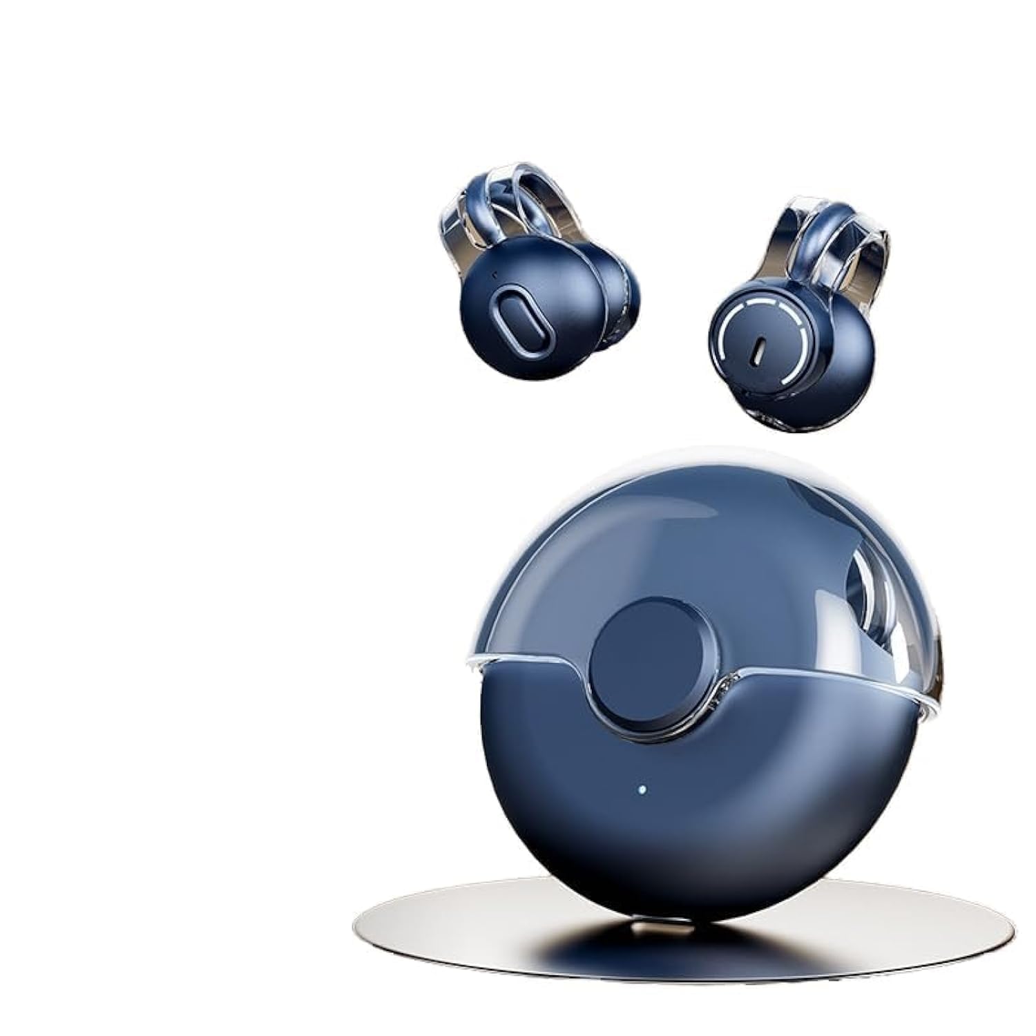 TERRIFI Ear-Clip Bone Conduction Headphones Bluetooth 5.3, Painless Wireless Open Ear Clip on Earbuds, Connecting Dual Devices Simultaneously, with Charging Case, Waterproof Earbuds for Sports