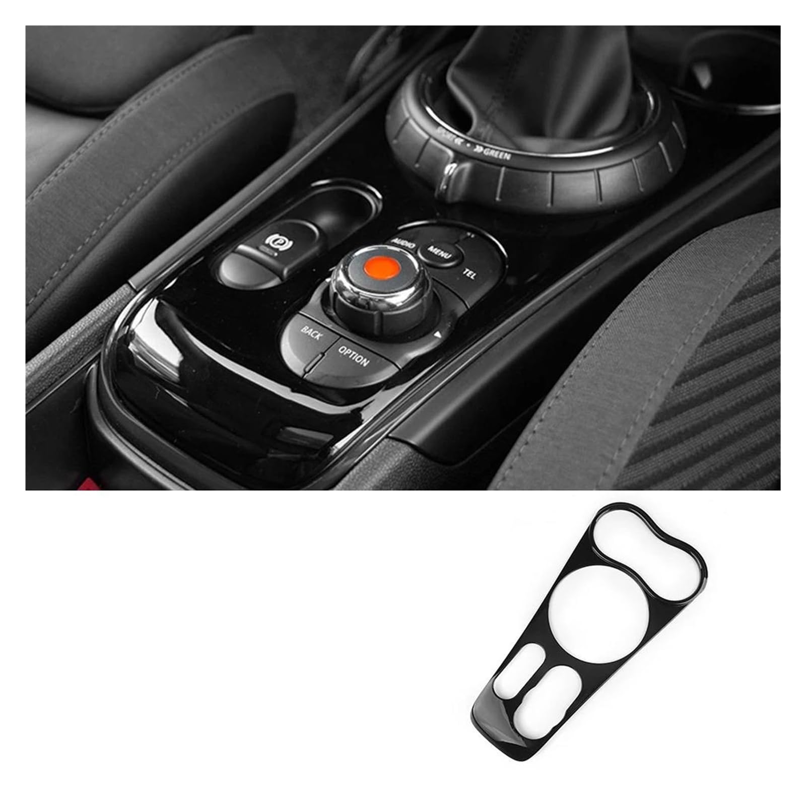 Schalttafelabdeckung Trims Für Mini Für Cooper Für Countryman Auto Getriebe Shift Box Panel Center Konsole Abdeckung Rahmen Styling Interieur Schalttafel Abdeckungen Aufkleber(Schwarz)