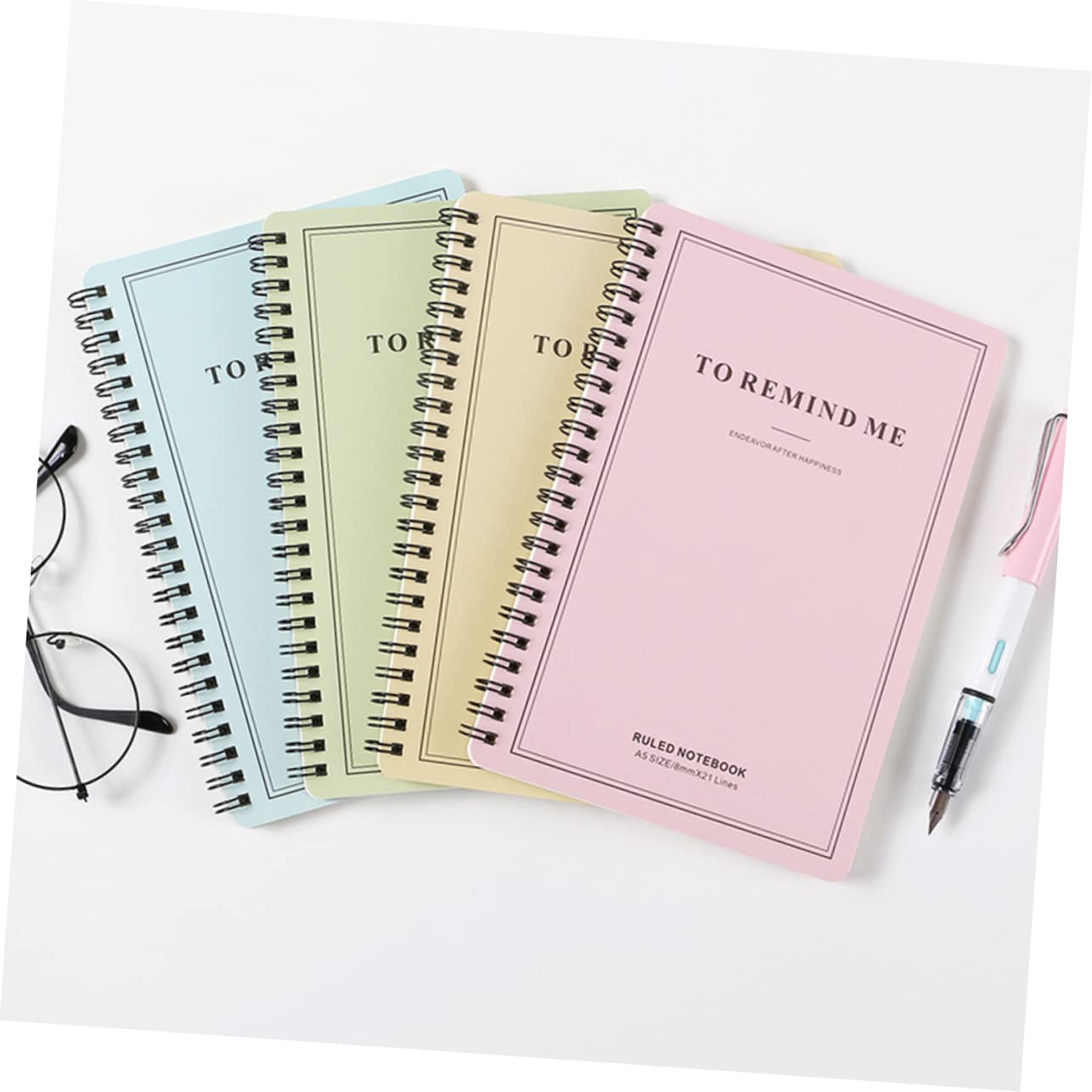4piezas Cuadernos de Espiral Lateral Cuaderno Estudiantes Diario de Viaje Papelería de Espiral Lateral Bloc de Notas Diario Personalizado