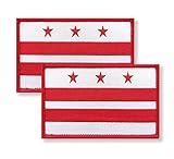 Overdecor District of Columbia Flag Patch Washington DC Tactical Military Patches - Hook and Loop Fastener, 2 Pack