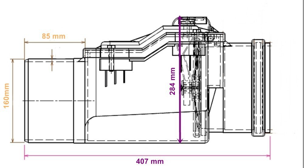 Rückstauverschluss Ø DN 160 mit verriegelbarer Rückstauklappe (Aquer)
