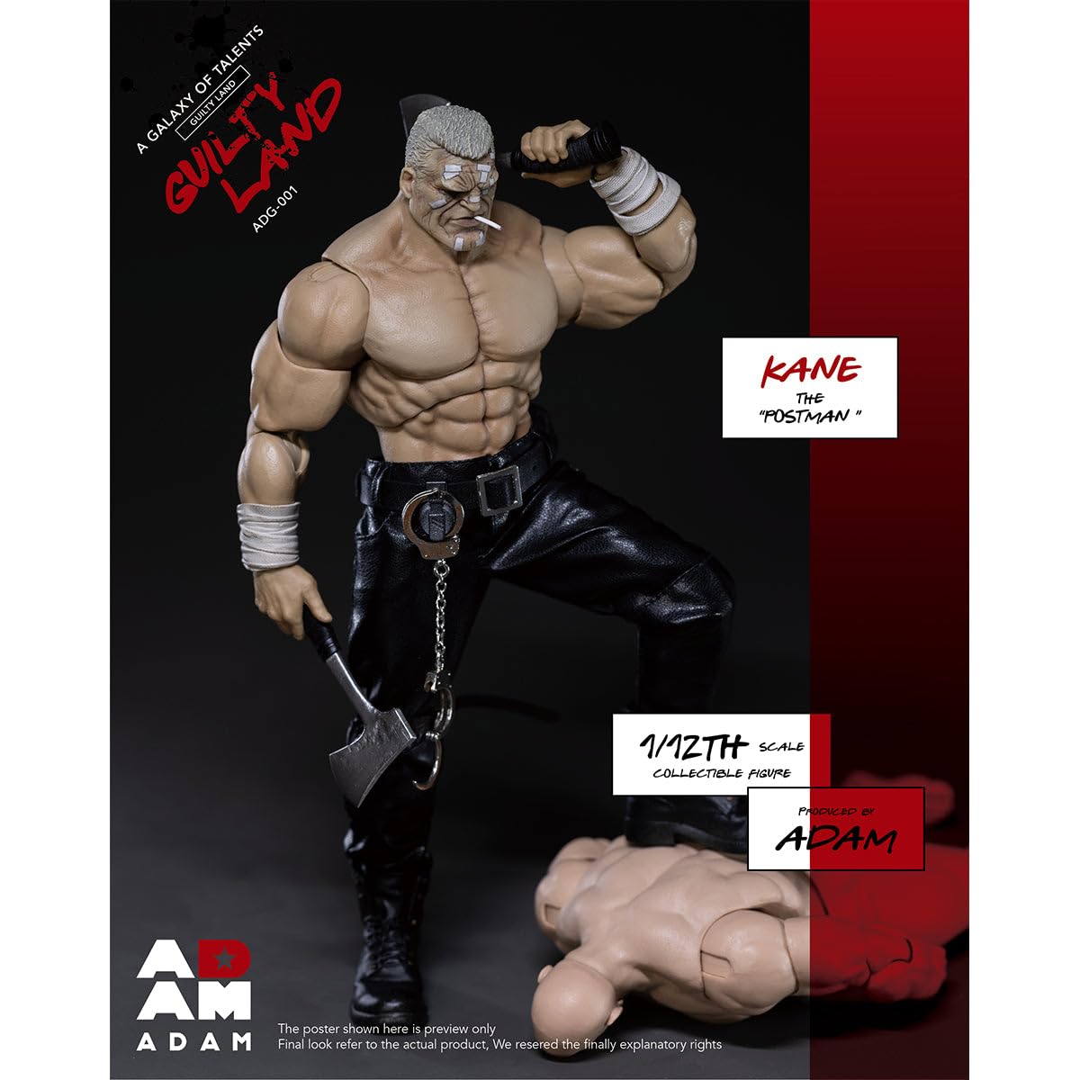 HIPLAY ADAM Guilty Land - Kane The Postman Figura Akcji 1/12 Skali