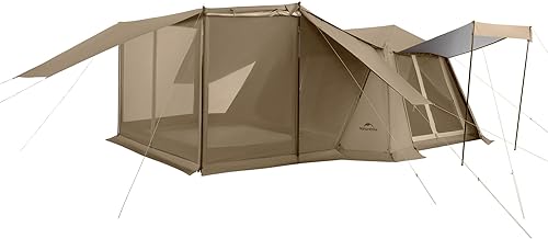 Miniatura 9 de Naturehike Village Tienda de Campaña Instantánea, Tienda de Campaña para 4 Personas y 8 Personas con Toldo Completo, Tiendas de Campaña Impermeables